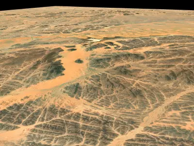 Mecca and the Red Sea coast of Saudi Arabia - tile n23 e43 3D model