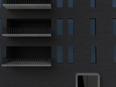 Black Brick Building 3D model