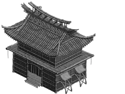 Game Building - Wo Hill Road Building 02 3D model