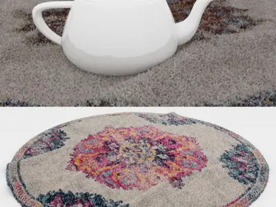 Round Rug Set 107 3D model