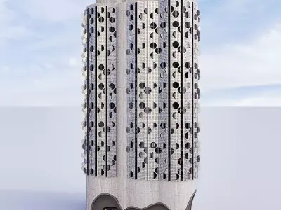 Futuristic building 9 3D model