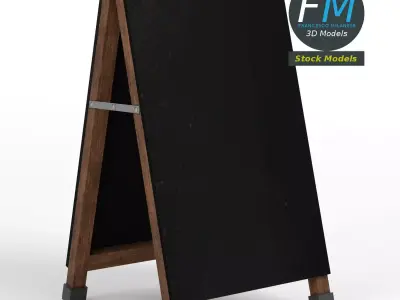 Chalkboard street sign 3D model