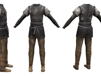 Ragnar Full Viking Outfit Low-poly 3D model