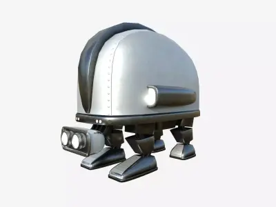 Turtleback Robot J07 Steel - SciFi Character Design Low-poly 3D model