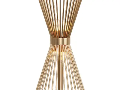 Halo Brass Floor Lamp by Luxdeco 3D model