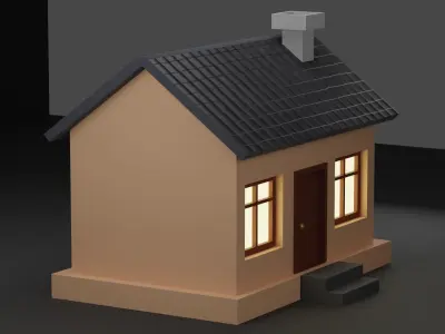 Simple House Low-poly 3D model