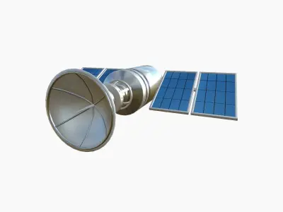 Satellite D08 Aluminum - SciFi Space Design Low-poly 3D model