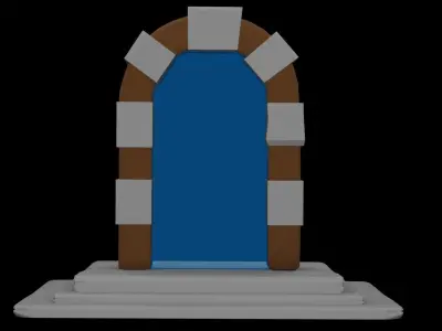 low-poly portel door Free low-poly 3D model