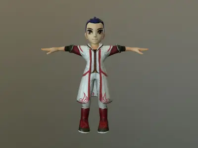 Game ready soldier character Low-poly 3D model