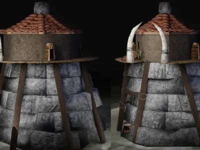 Viking Lighthouse  Free low-poly 3D model