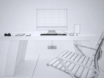 Office Desk - Interior Office Furniture 10 3D model