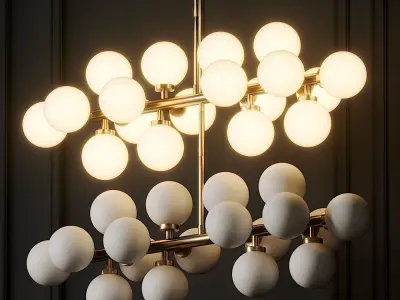 CWI Lighting Arya 16-Light Satin Gold Chandelier 3D model