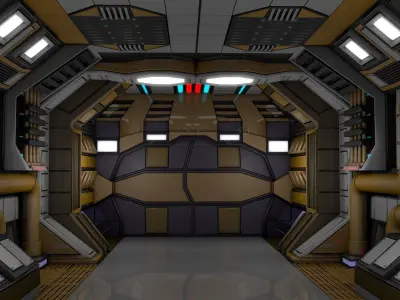 Sci Fi Corridor  3D model 40
