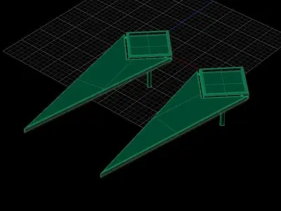 Triangle gold and onyx earring 3D print model