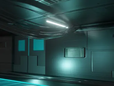 Sci fi space ship room  3D model