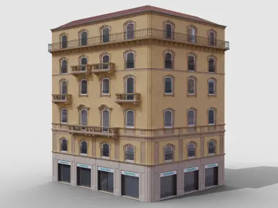 Classic Italian 3 Buildings Pack 3D model