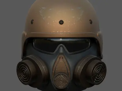 Helmet scifi military combat human fantasy cyborg  Low-poly 3D model
