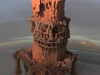 Desert Arrakis Towers tall  3D model