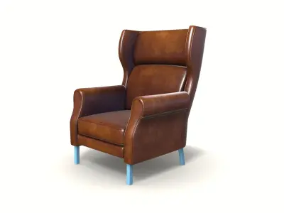 wingback chair indust  3D Model Pack