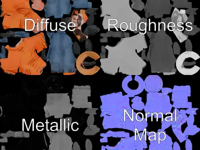 Smiling Farmer with Hat D Character Model Low-poly 3D model