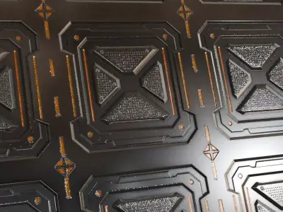 Sci-Fi Metal Panel PBR Seamless Texture