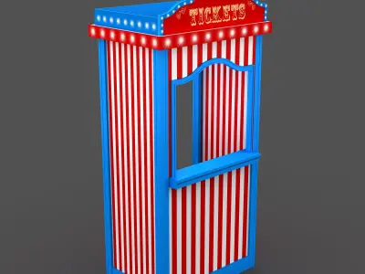 Ticket Booth Low-poly 3D model