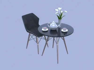 Coffee table chair 3D model