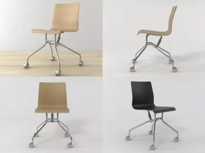 Gira four different chairs on wheels 3D model