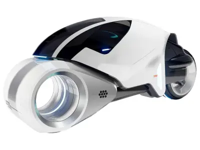 Tron Legacy White Light Cycle Low-poly 3D model