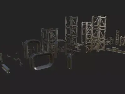 Metal Frame Kit  Low-poly 3D model