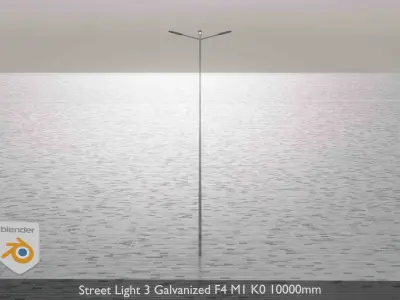 Street Light 3 Galvanized F4 M1 K0 10000 mm Low-poly 3D model