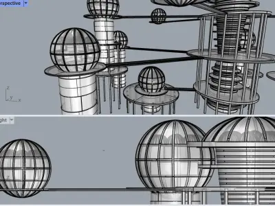 Futuristic Underwater City 3D model