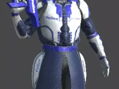 Futuristic Police Soldier - Unity Game Ready Asset Low-poly 3D model