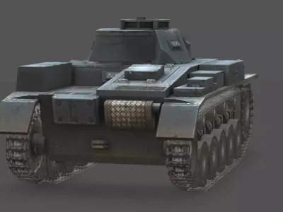 Pz II-F Light Tank 3D Model Low-poly 3D model