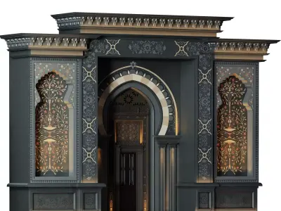  morrocon architectural entrance 921 Low-poly 3D model