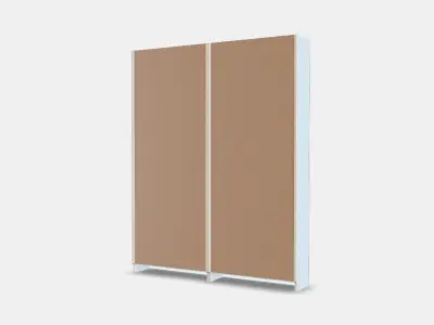 BILLY - OXBERG Bookcase with panel-glass doors 2 Low-poly 3D model