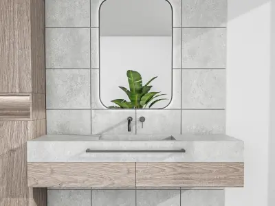 contemporary bathroom furniture  3D model