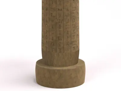 Customizable Egyptian Pillar Low-poly 3D model