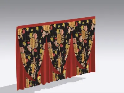 Curtain Low-poly 3D model