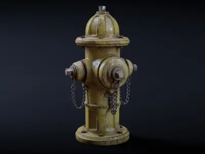 Fire Hydrant Low-poly 3D model