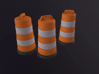 Construction Barrel 3D Model Low-poly 3D model