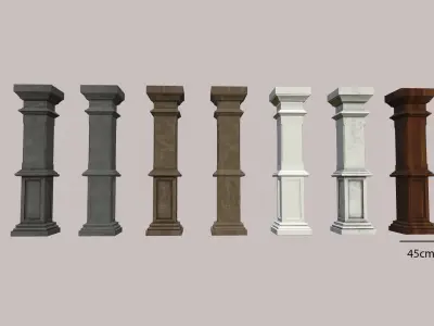 pillars  VR  AR  low-poly 3D model  Free low-poly 3D model