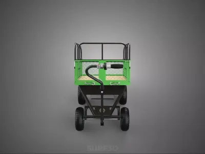 ELECTRIC TIPPING BED RAILS CRATE TRAY BASKET TROLLEY CART WAGON 3D model