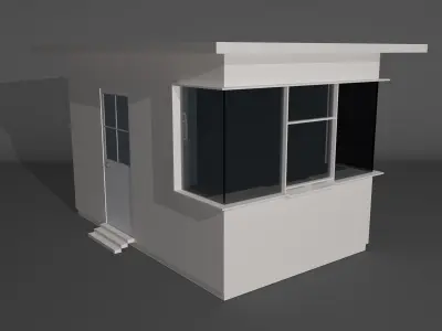Security Booth Low-poly 3D model
