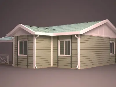 HOME house with roof 3D model