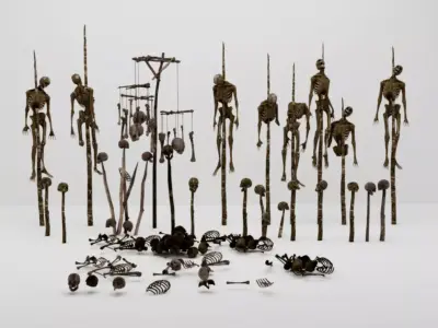 Impaled Skeleton Horde High-Detail PBR 3D Set for Games VFX  3D model