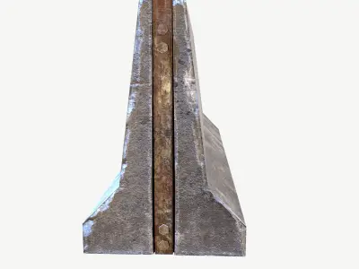 Concrete Barrier Low-poly 3D model