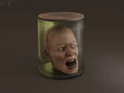 Preserved Head Low-poly 3D model