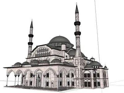 Architecture-Religion-God-Culture-Temple-057 mosque with dome 3D model