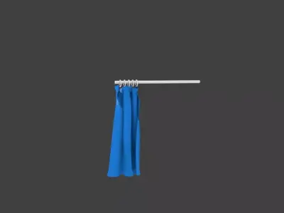 curtains simulation Low-poly 3D model